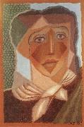 Juan Gris The fem wearing the scarf France oil painting artist